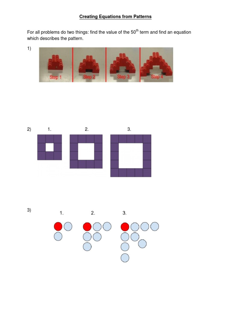 4 5 2 Creating Equations From Patterns | PDF | Teaching Methods & Materials