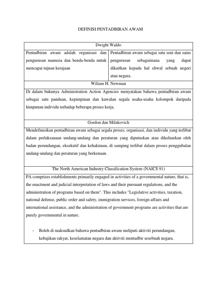 Definisi Pentadbiran Awam Pdf