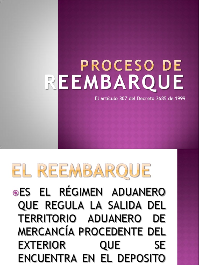 Proceso de Reembarque | PDF | aduana | Gobierno