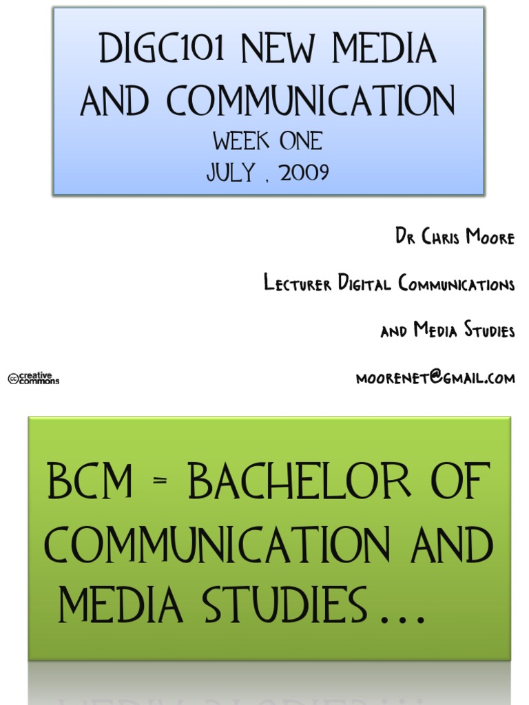 DIGC101 Week 1 Slides | PDF | New Media | Mass Media