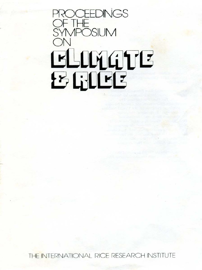 Climate Impact on Rice Cultivation | PDF | Rice | International Rice ...
