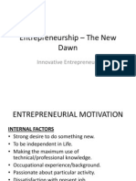 Entrepreneurship - The New Dawn: Innovative Entrepreneurs