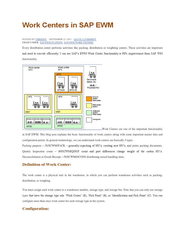 Understanding SAP EWM Work Centers | PDF | Warehouse | Information ...