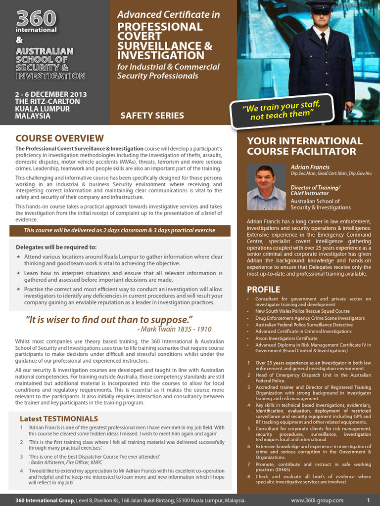 Professional Covert Surveillance & Investigation Detective Surveillance