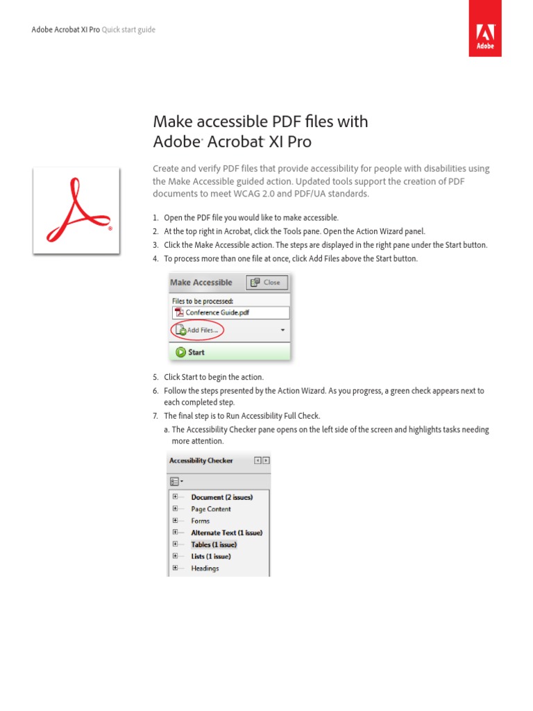 Adobe Acrobat Xi Make Accessible Pdf Files Tutorial Ue Pdf Computers