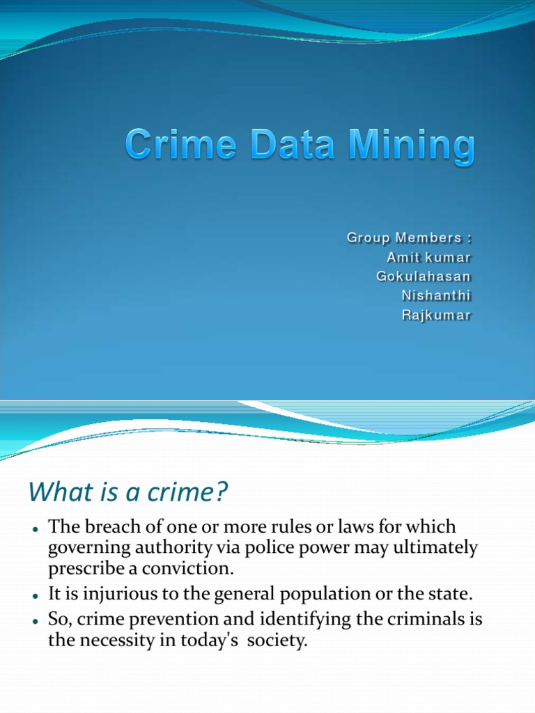 Crime Data Mining Techniques Overview | PDF | Data Mining | Cluster ...