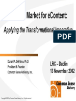 The Global Market For Econtent:: Applying The Transformational Imperative