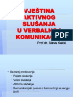 Vještina Aktivnog Slušanja U Verbalnoj Komunikacij