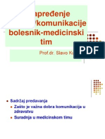 Unapređenje Odnosa Komunikacije Bolesnik - Medicinski Tim