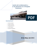 Informe del área de cocina Hospital Policlínico
