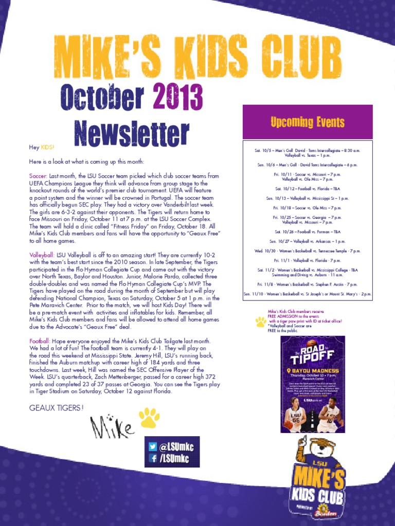 13 October Newsletter Final | PDF | Ncaa Division I Fbs Football Teams ...