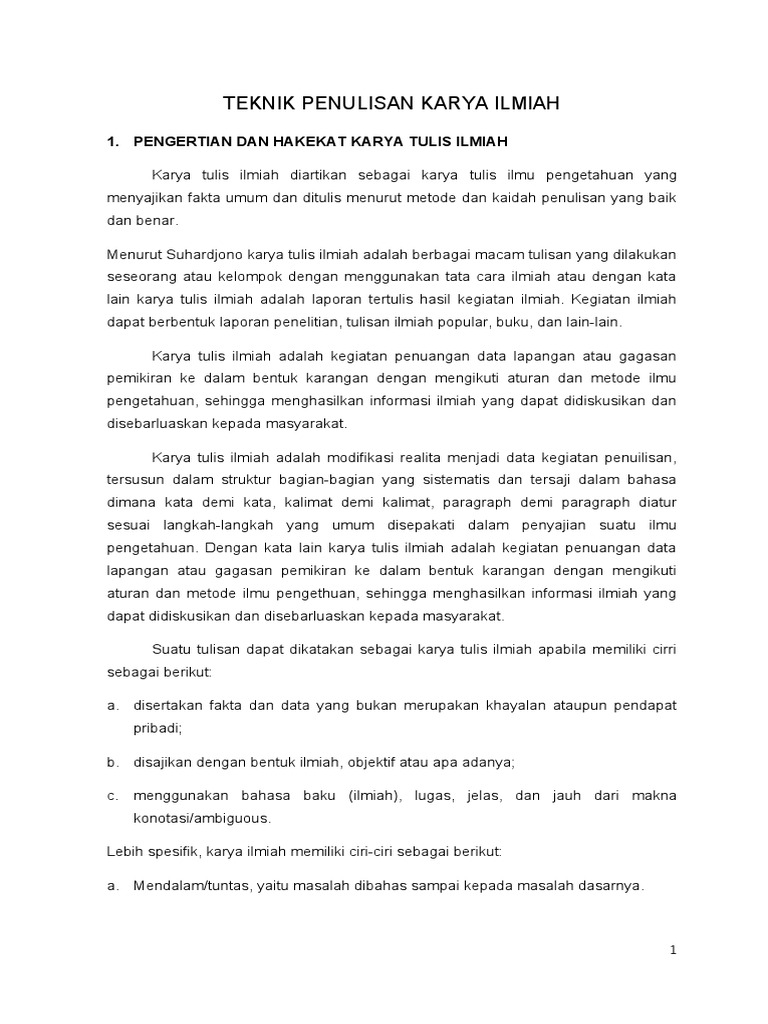 Teknik Penulisan Karya Ilmiah