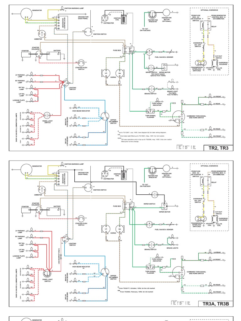 Wiring Diagrams For Tr2  Tr3  Tr4 And Tr4a