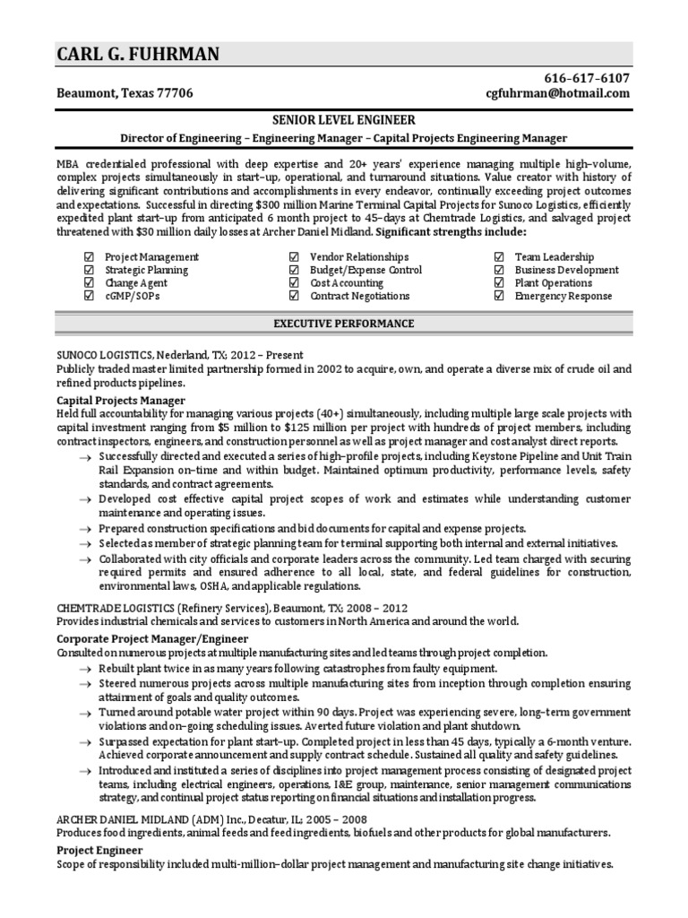 Capital Project Engineer Director Manager in Beaumont Port Arthur TX ...