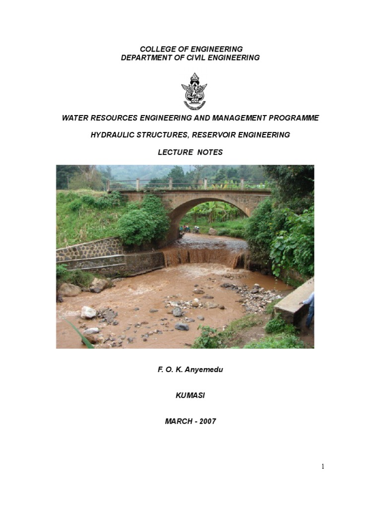 Hydraulic Structures Lecture Notes Dam Soil Mechanics