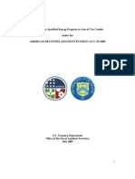 Payments For Specified Energy Property in Lieu of Tax Credits Under The American Recovery and Reinvestment Act of 2009