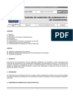 NPT 010-11 - Controle de Materiais de Acabamento e de Revestimento