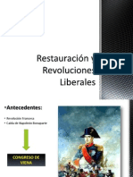 Restauración y Revoluciones Liberales
