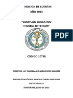 Informe de Rendicion de Cuentas 2013