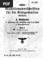 "M.Dv.190/4A15" Munitionsvorschriften fur die Kriegsmarine (Artillerie) - 1941