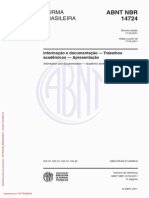 Norma de Trabalhos Academicos - ABNT NBR 14724