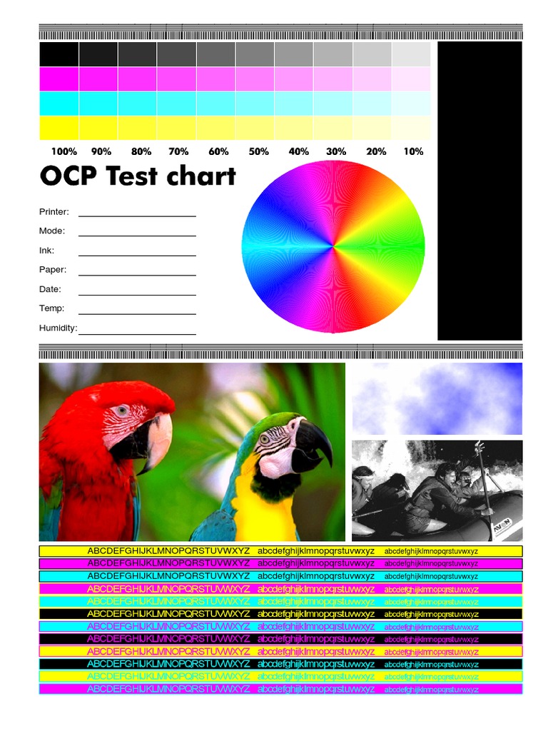 Color Test Chart for Printers | PDF | Home & Garden