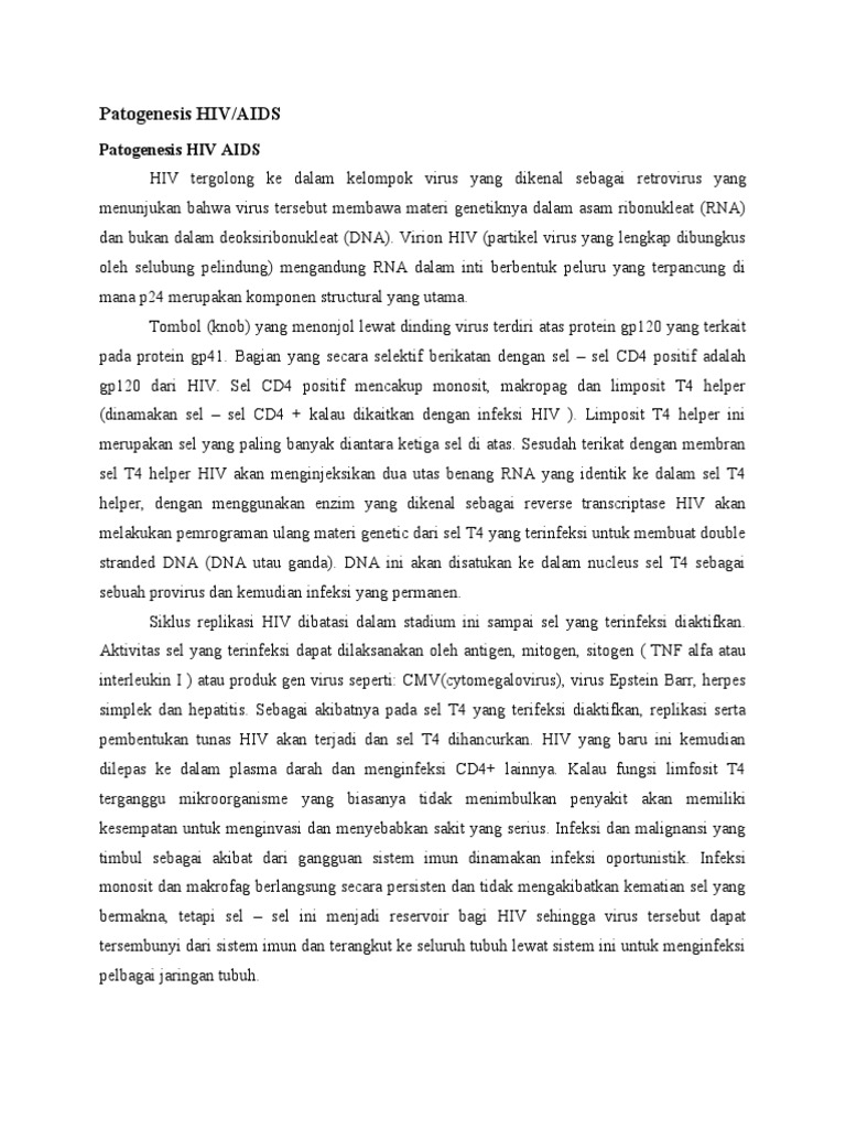 Patogenesis HIV/AIDS | PDF | Sains & Matematika
