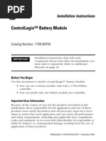 Controllogix™ Battery Module: Installation Instructions