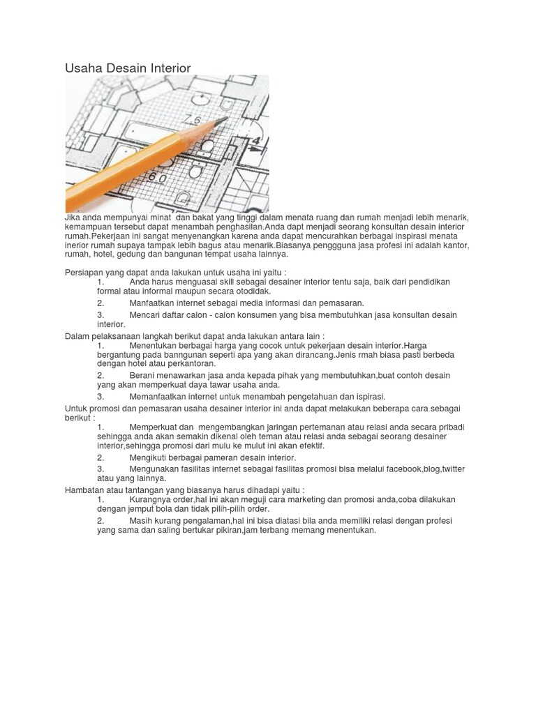 Contoh Proposal Usaha Desain Interior - Simak Gambar Berikut