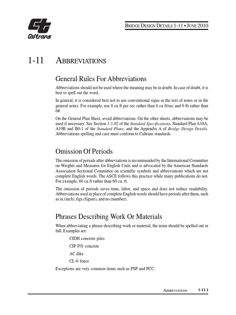 General Rules For Abbreviations: Bbreviations | PDF