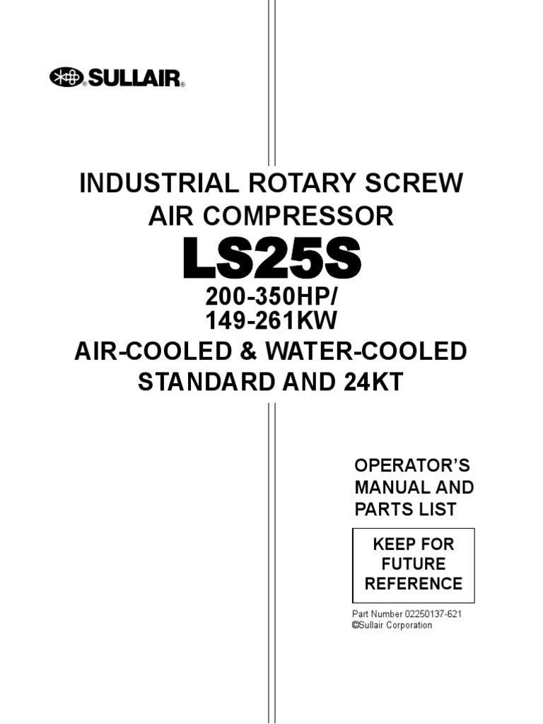 Manual de Operacion y Mantenimiento Compresor Sullair Ls25 s | Gas  Compressor | Valve