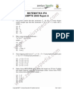 Matematika IPA UMPTN 2000 Rayon A