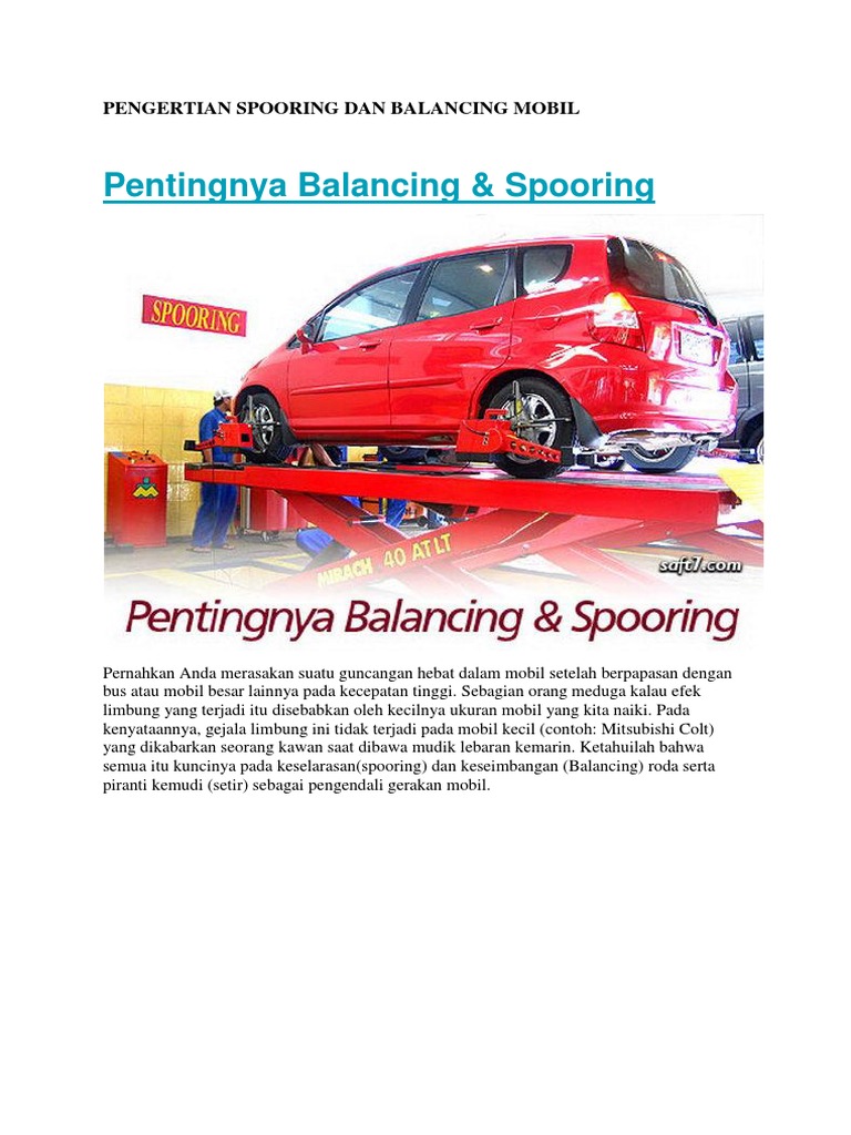 Pengertian Spooring Dan Balancing Mobil