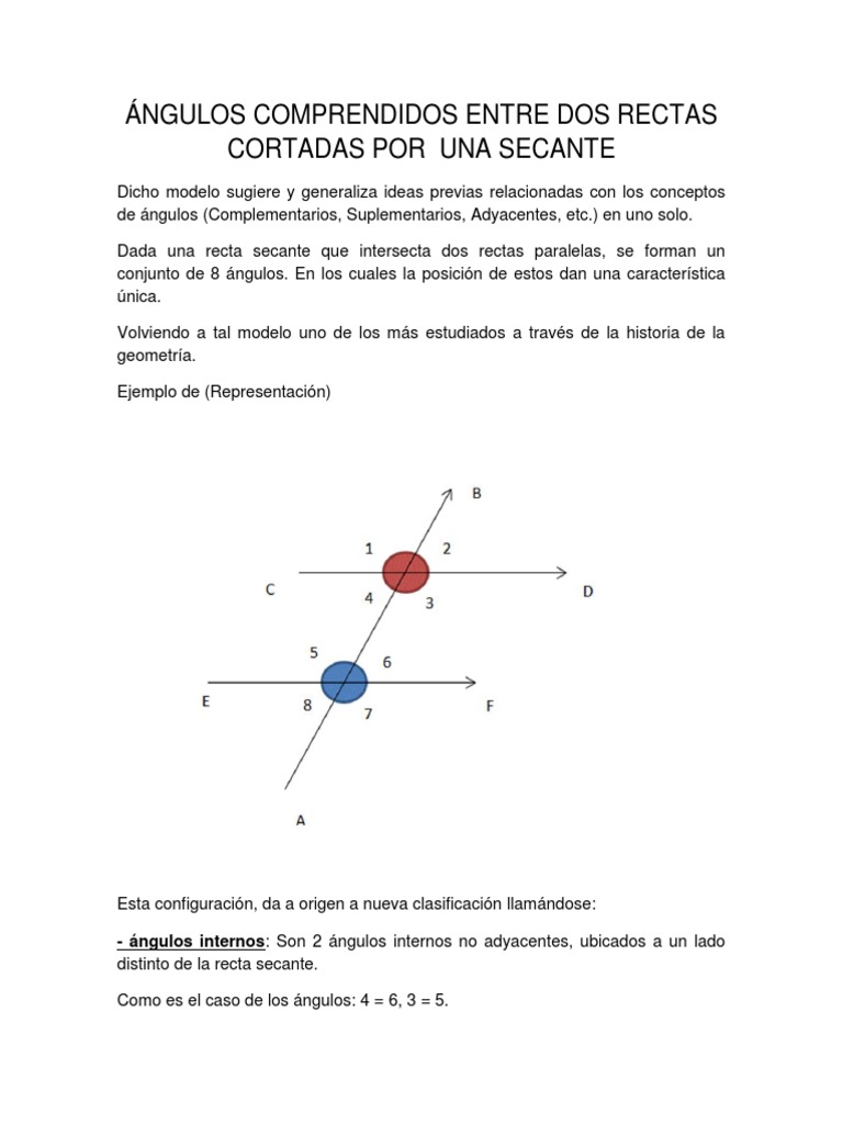 ângulos Determinados Por Uma Secante Em Duas Retas