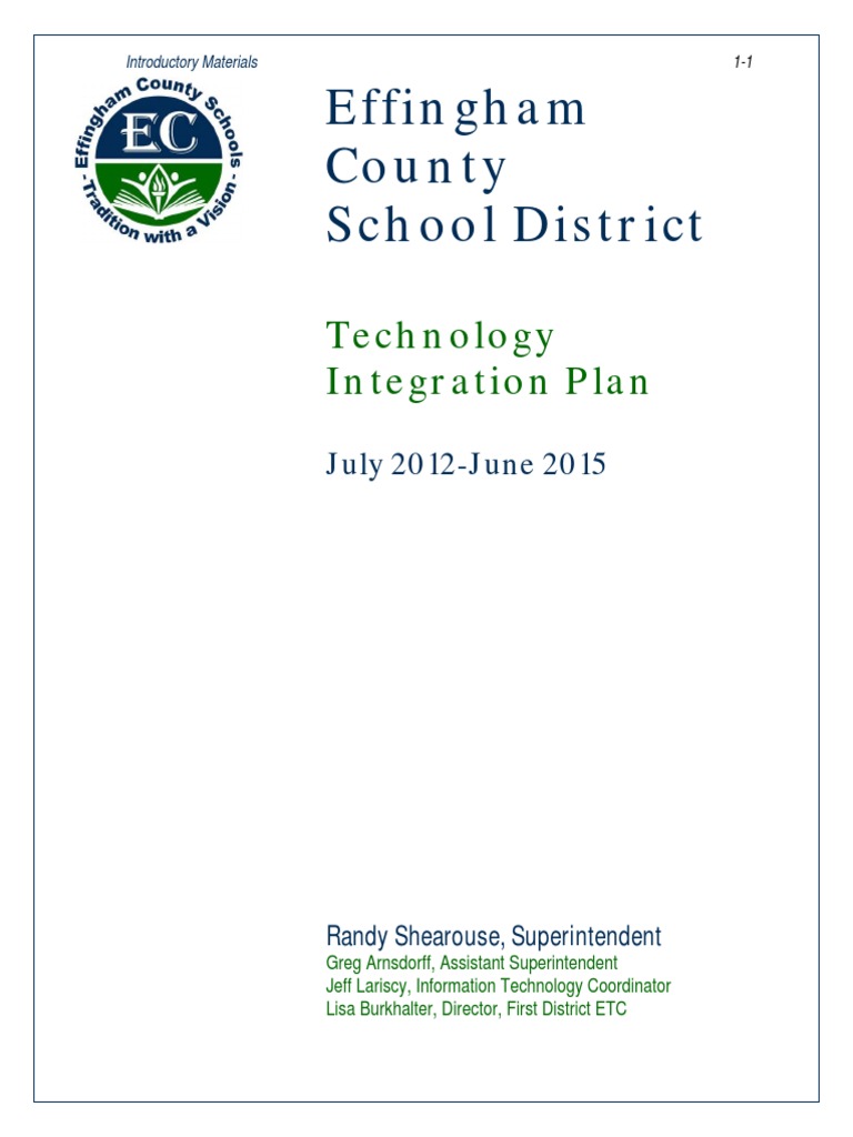 Effingham County Technology Integration Plan 20122015 07 May 2012