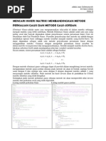 Download Invers matrix menggunakan metode gauss dan gauss jordan  by Feno Mena Ahhad SN177948897 doc pdf