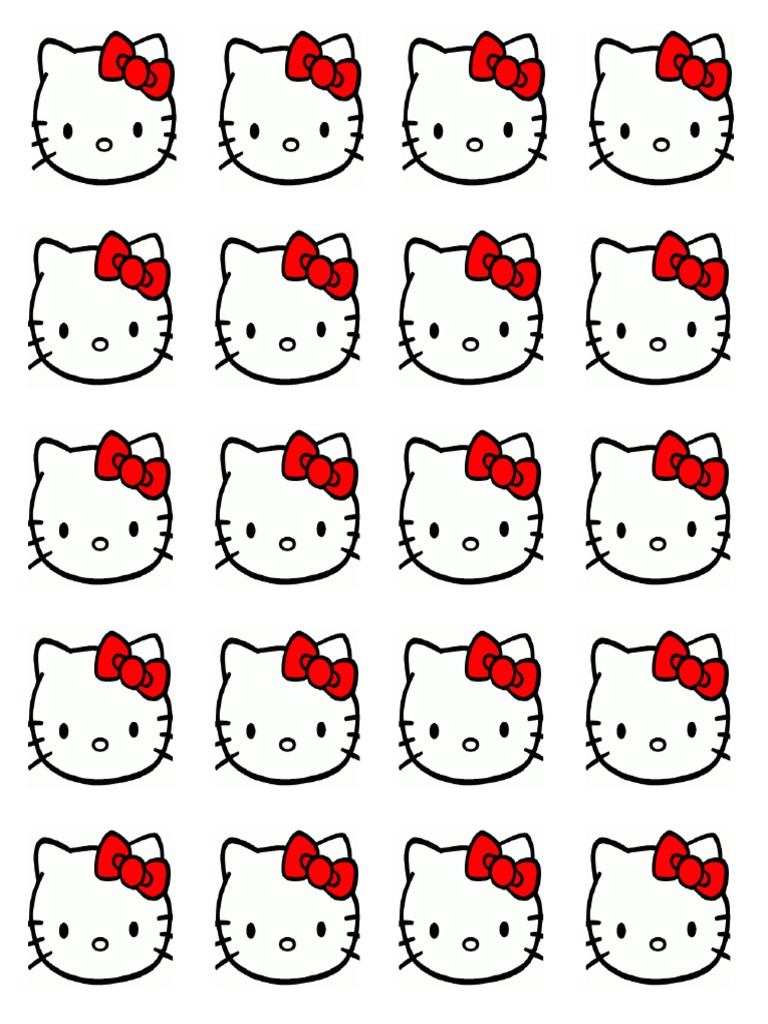 Hello Kitty Macaron Template
