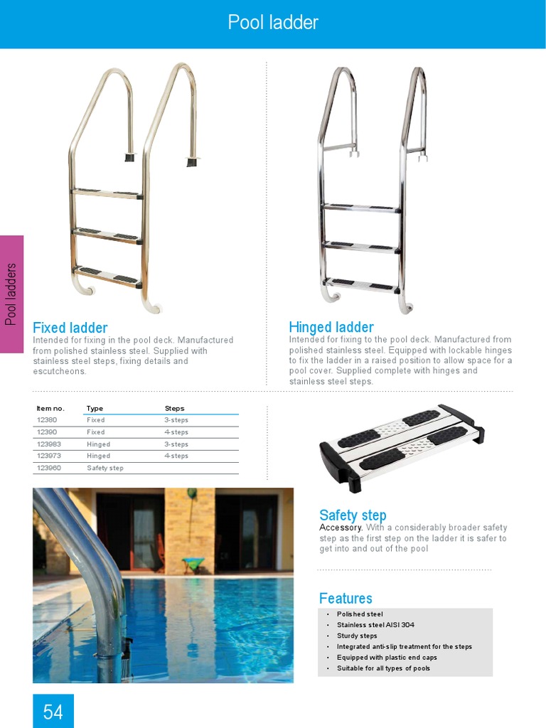 Stainless Steel Pool Ladders Overview | PDF