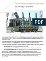 Transformers Connected Directly to Generators Experience Excitation and Short-Circuit Conditions