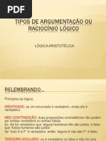Tipos de Argumentação ou raciocínio lógico
