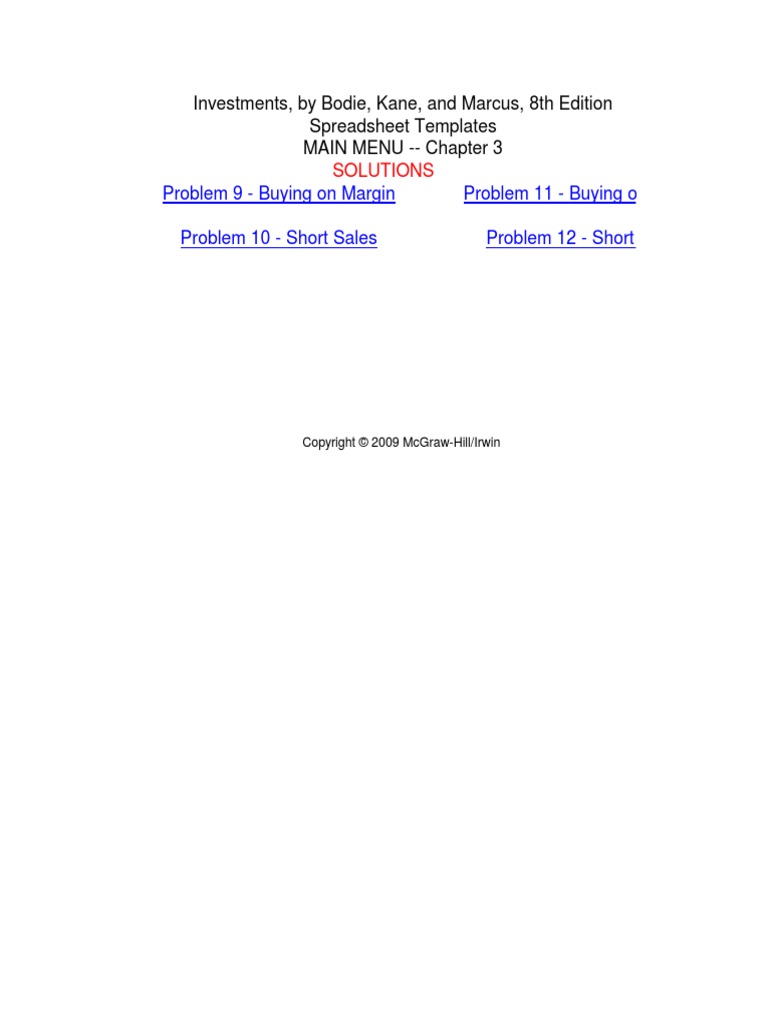Chapter 3 - Excel Spreadsheet Solutions | PDF | Margin (Finance ...