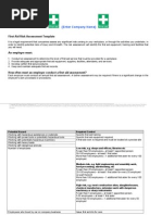 First Aid Risk Assessment Template