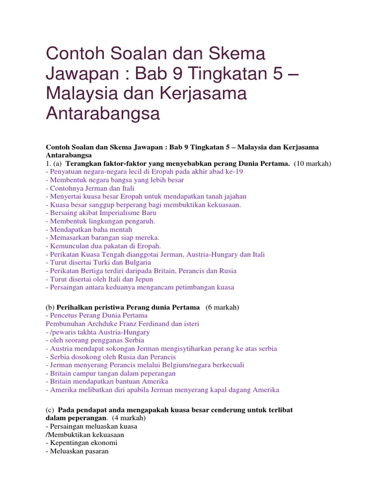 Contoh Soalan Kbat Sejarah Kertas 3 Bab 5 Tingkatan 5 Jerry Auto