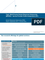 Multi-Process Human Resources Outsourcing (MPHRO) - Service Provider Profile Compendium 2013