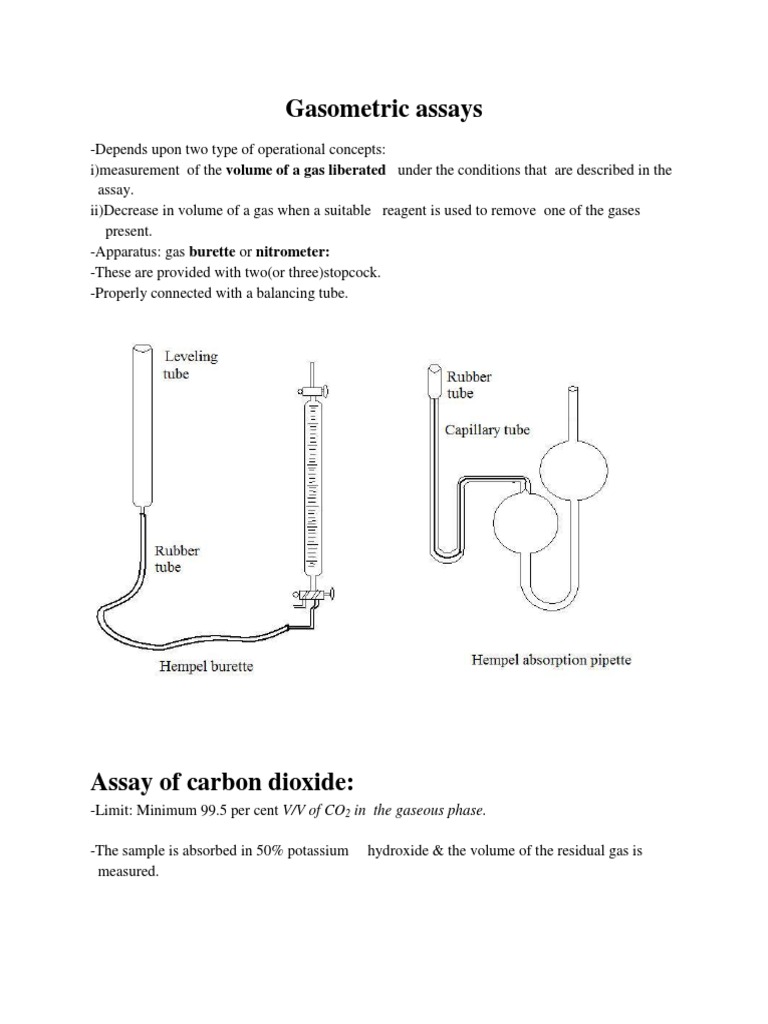 Gasometric Assays for Gaseous Analysis | PDF | Gases | Carbon Dioxide