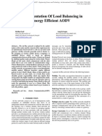 Implementation of Load Balancing in Energy Efficient AODV