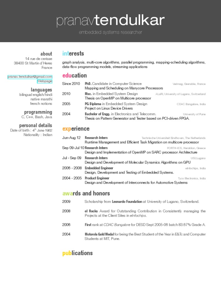 Senior embedded software engineer resume image