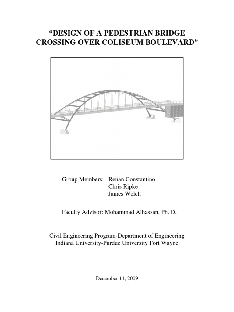 Design Pedestrian Bridge Report PDF Bridge Deformation (Engineering)