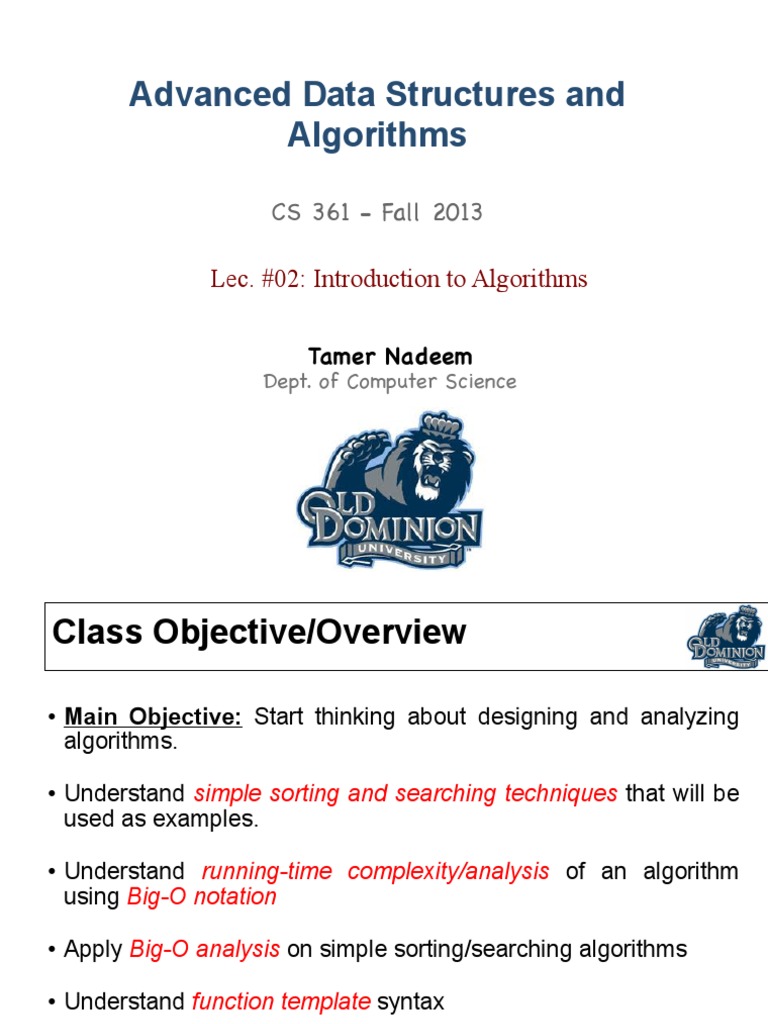 Lec 02 - Intro Algorithms PDF | PDF | Time Complexity | Recursion