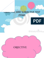 Objective and Subjective Test Items